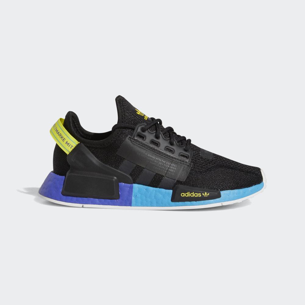 Adidas Boys' NMD_R1 V2 Originals Shoes Black/Dark Grey/Yellow Ireland FX4428